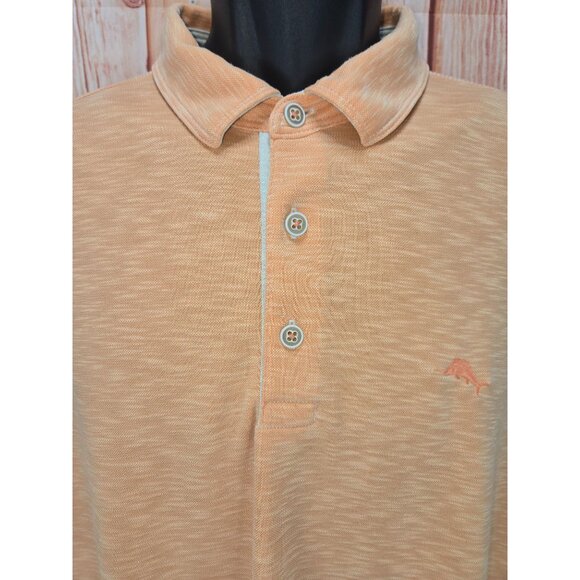 Tommy Bahama Mens Orange Polo Shirt Large Island Zone - Picture 3 of 7